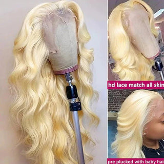 BODY WAVE #613 BLONDE GLUELESS LACE FRONT HUMAN HAIR WIG - ALL BUNDLED UP HAIR SUPPLY