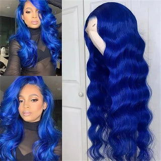 BODY WAVE BLUE HUMAN HAIR WIG - ALL BUNDLED UP HAIR SUPPLY