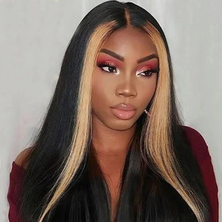 STRAIGHT OMBRE TL27 HIGHLIGHT LACE FRONT HUMAN HAIR WIG - ALL BUNDLED UP HAIR SUPPLY
